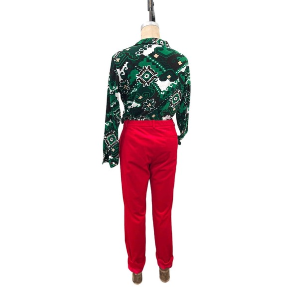 THEORY Suit 2 Pc Red Velvet Coat Pants New Silk Lining Size 8 Holiday Career - Picture 14 of 15